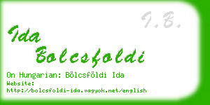 ida bolcsfoldi business card